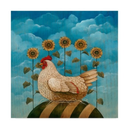 Lisa Audit 'Hen And Sunflowers' Canvas Art,35x35